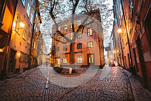 Gamla Stan at sunset, Stockholm, Sweden