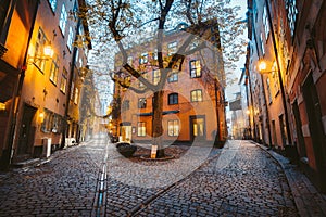 Gamla Stan at sunset, Stockholm, Sweden