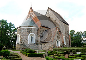 Gamla Uppsala Kyrka Old Church in the Old Town of Uppsala, Sweden photo