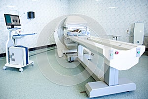 Gamma camera in the parlor of the clinic of nuclear medicine