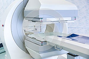 Gamma camera in the parlor of the clinic of nuclear medicine.