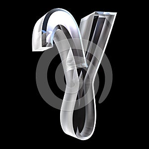 Gamma symbol in glass (3d) photo