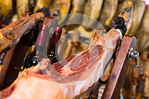 Gammon of bacon on a stand