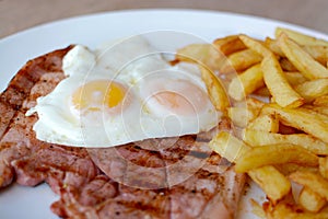 Gammon, egg, chips