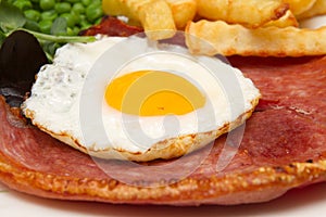 Gammon steak with a fried egg