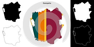 Gampaha outline map