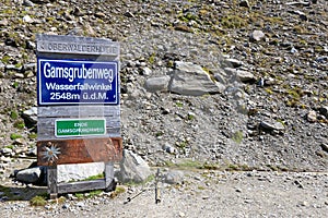 Gamsgrube Nature hiking trail at Grossglockner, Austria