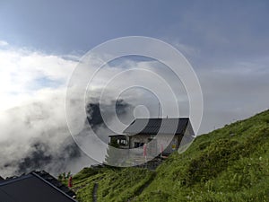 GamshÃ¼tte hut at Berlin high path, Zillertal Alps in Tyrol, Austria