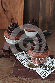 Ganache Cup cake, cup cake, chocolate