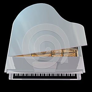 Gand piano isolated on a black background