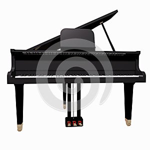 Gand piano isolated on a White