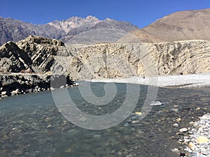 Gandaki River in Winter in Mustang District, Nepal.