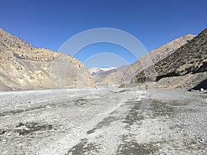 Gandaki River in Winter in Mustang District, Nepal.