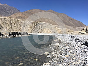 Gandaki River in Winter in Mustang District, Nepal.