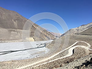 Gandaki River in Winter in Mustang District, Nepal.