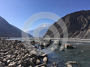 Gandaki River in Winter in Mustang District, Nepal.