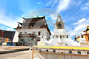 The Gandantegchinlen Monastery is a Tibetan-style Buddhist monastery in the Mongolian capital of Ulaanbaatar, Mongolia