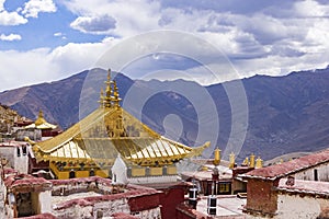 Ganden Buddhist Monastery near Lhasa, Tibet.