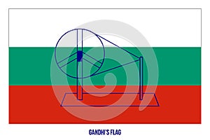 Gandhi`s Flag introduced at the Congress meeting in 1921 Vector Illustration on White Background