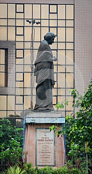 Gandhi statue at the park in Kolkata, India