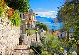 Gandria small village on Lake Lugano photo