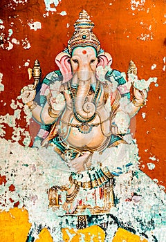 Ganesh ancient fresco photo