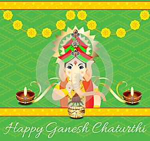 Ganesh Chaturthi Celebration Background With Flower