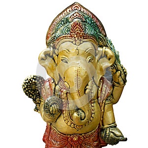 Ganesh god elephant god isolated white
