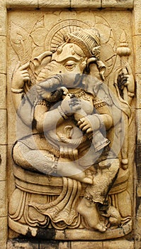 Ganesh hindu god made from Stone