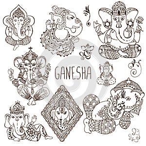 Ganesh in the mehendi style.