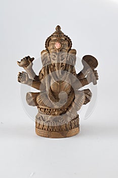 Ganesh, resin texture, brown wood grain on white background.