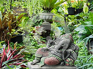 Ganesh Sitting in The Garden