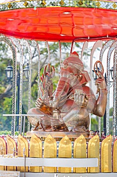 Ganesh statue. Ganesha statue and Golden texture ganesh is hindu god in temple thailand.