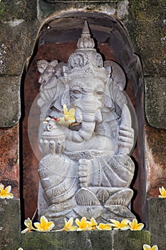 Ganesh statue inside a temple in Bali
