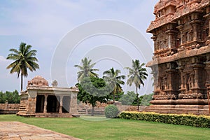 Ganesh temple in the south west corner. Brihadisvara Temple complex, Gangaikondacholapuram, Tamil Nadu, India