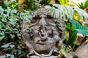 Ganesha metal figure in the jungle