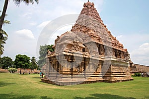 Ganesha shrine and Brihadisvara Temple, Gangaikondacholapuram, Tamil Nadu, India