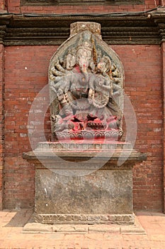 Ganesha statue at Royal palace in Patan photo