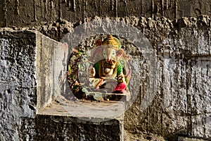 Ganesha statue on steps in Pushkar