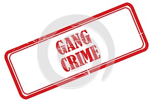 Gang crime stamp on white
