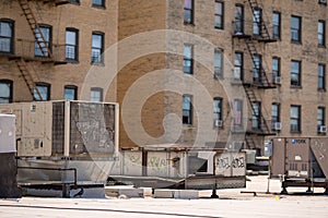 Gang spray paint tage on rooftops in The Bronx NY