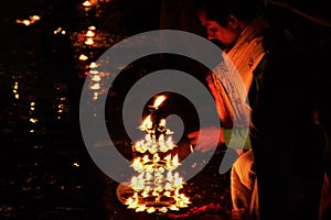 Ganga aarti banaras ghaat India