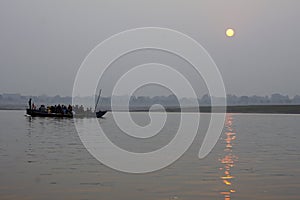 Ganga Mahotsav Festival, Sunrise on the Ganjes River, Benares, Varanasi, India photo
