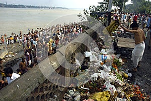 Ganga River Pollution In Kolkata.
