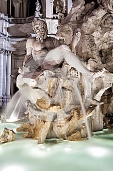 Ganges, Fontana dei Quattro Fiumi. Piazza Navona, Rome. Italy