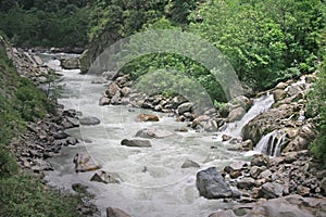 Ganges stream and waterfall