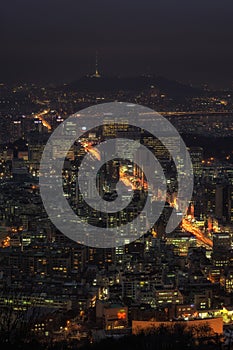 Gangnam and Seocho view at night