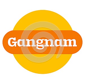 GANGNAM stamp on white background