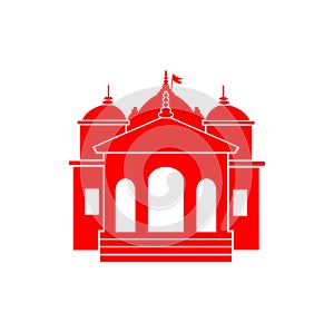 Gangotri lord Ganga temple in red color icon. Gangotri symbol