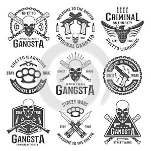 Gangster Black White Emblems